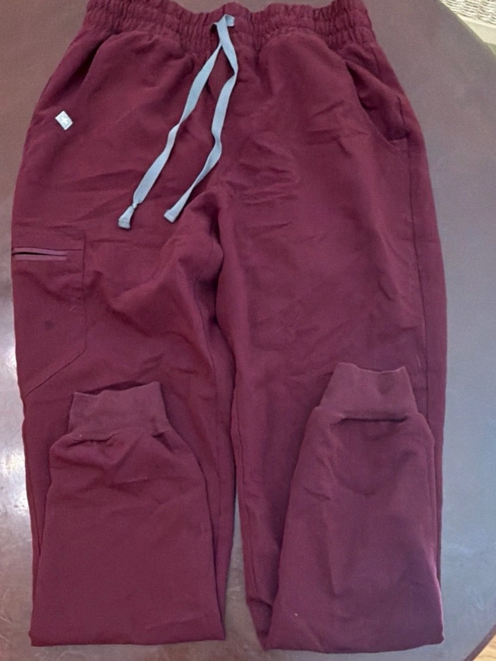 FIGS Women’s Maroon High Waisted Drawstring Jogger Scrub Pants